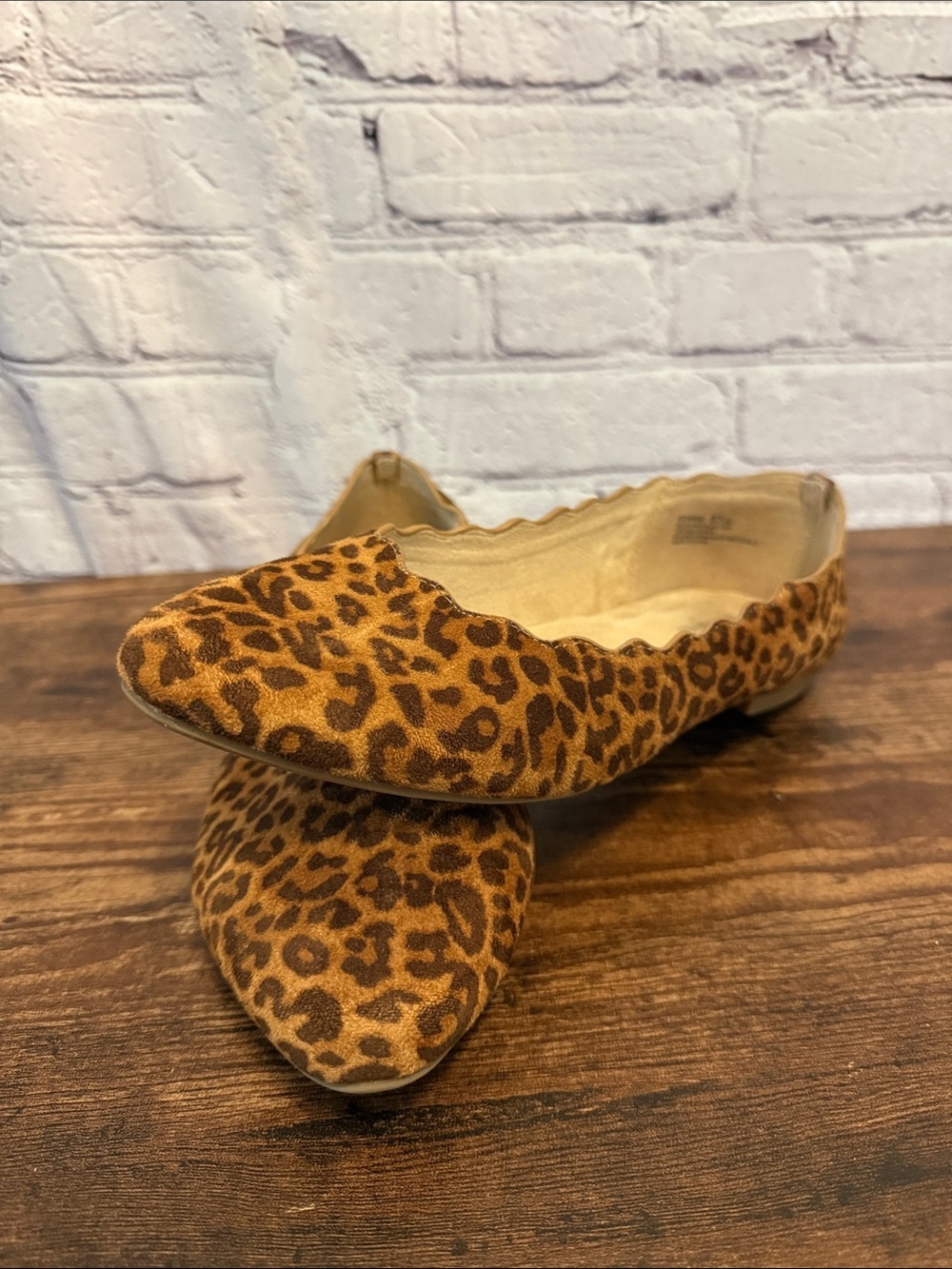 Kim Rogers Leopard Print Ballet Flats - Tan & Brown